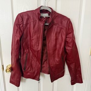 Elle Rich Burgundy Leather Jacket